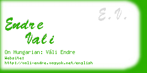 endre vali business card