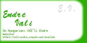 endre vali business card